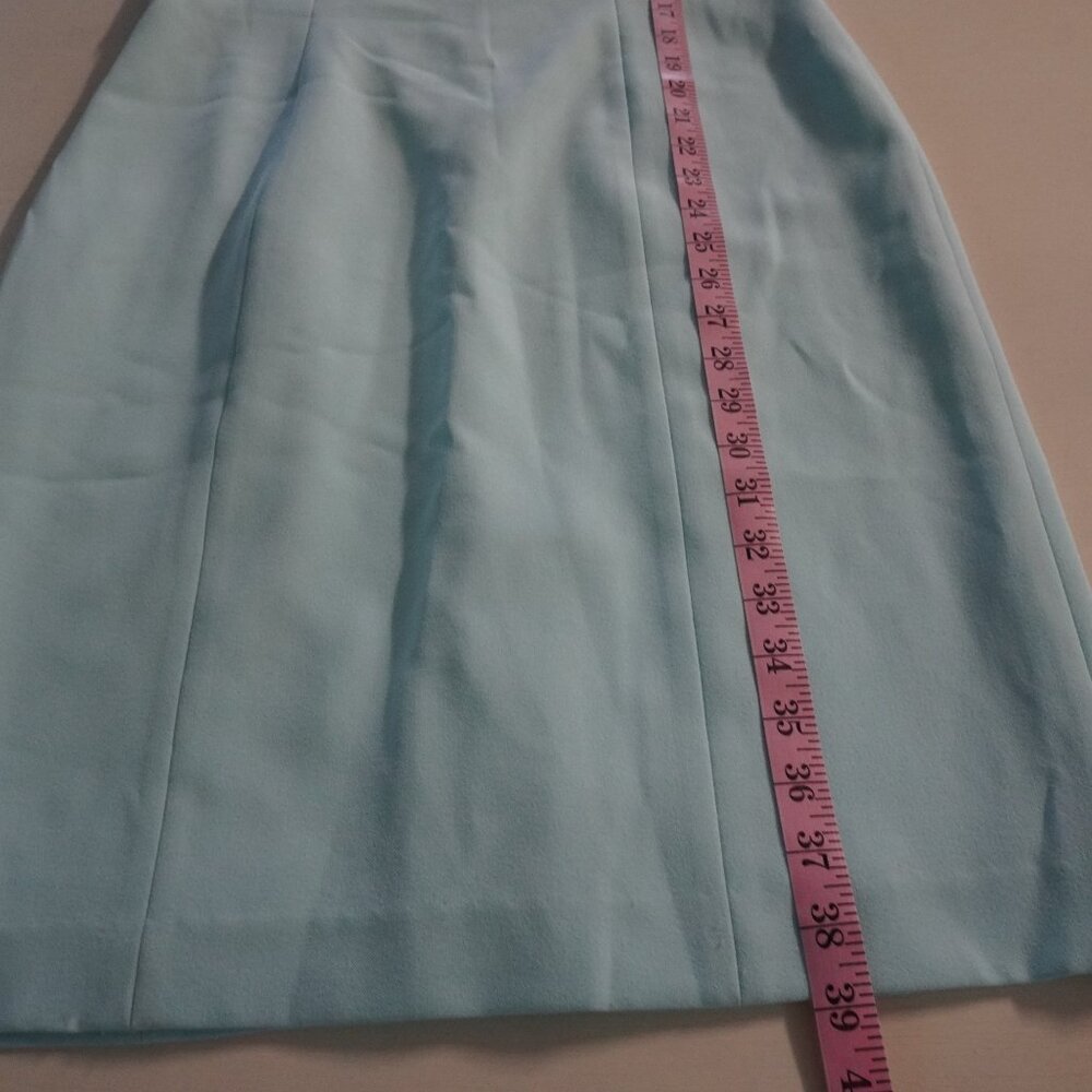 NWT Kasper Size 6 Light Blue Pencil Sheath Dress Square neck Sleeveless - Picture 6 of 8